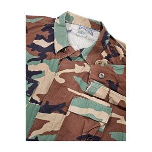 Army Issue Shirt Jacket Shacket Camouflage Long Sleeve‎ Button Up Men's LT